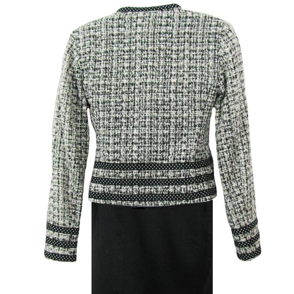 Silkland Tweed & Polka Dot Waist Jacket 2 Petite - Picture 6 of 8